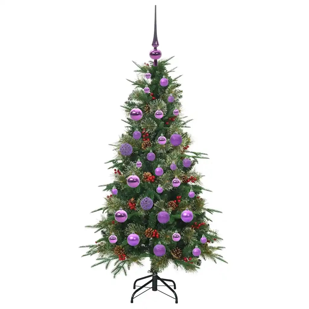 Albero di Natale Artificiale con Rami Pieghevoli Verde 120 cm