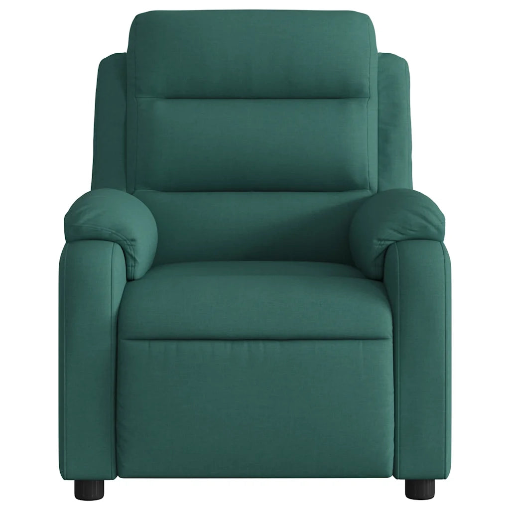 Poltrona | Sedia Relax Reclinabile in Tessuto Verde Scuro