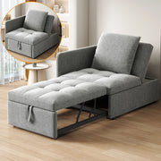 Divano letto 3in1 - Xylo - lino, schienale regolabile, compatto