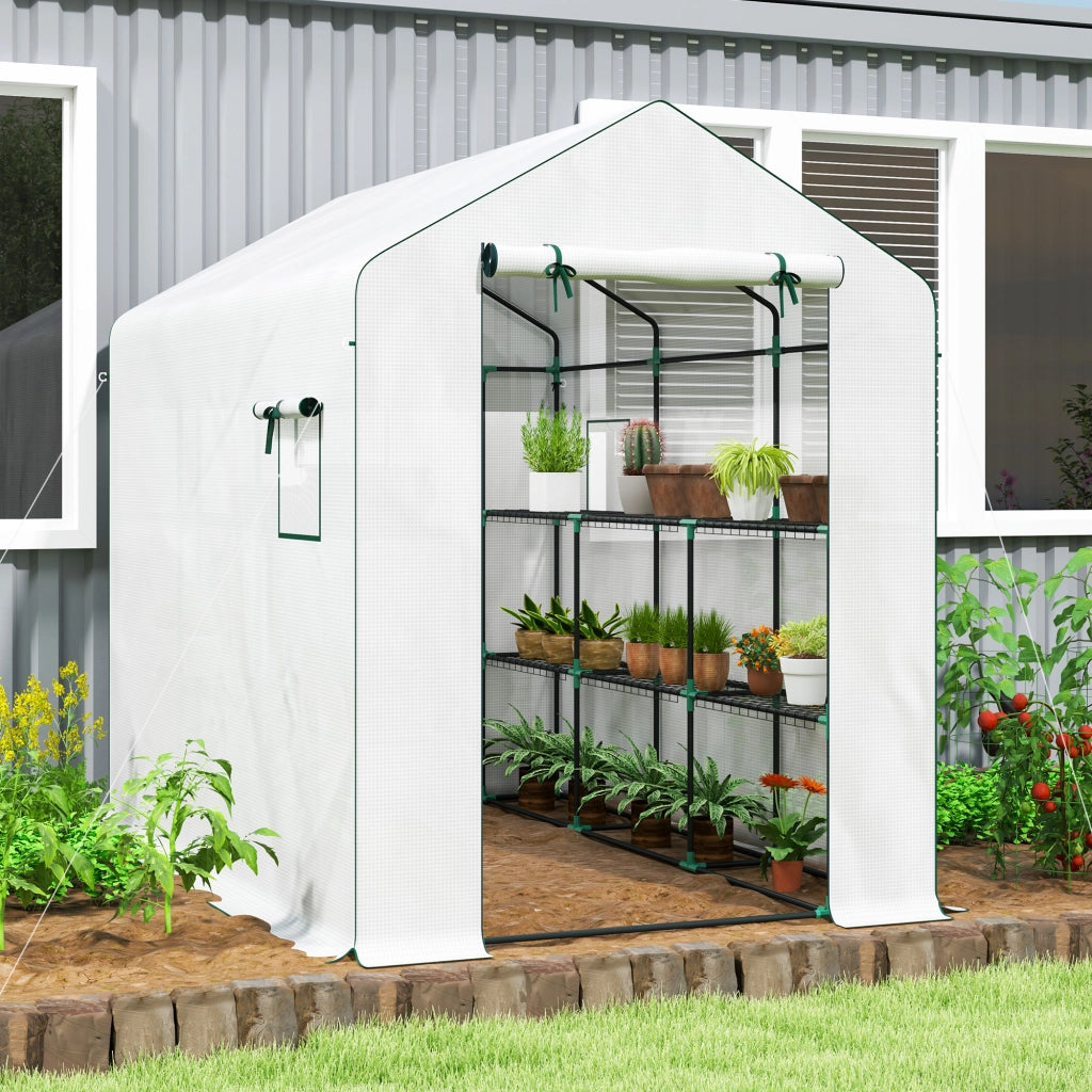 Serra da Giardino 3 m2 ¨C Zephmum ¨C 3 Ripiani, PE 135 g/m2, Porta a Rullo