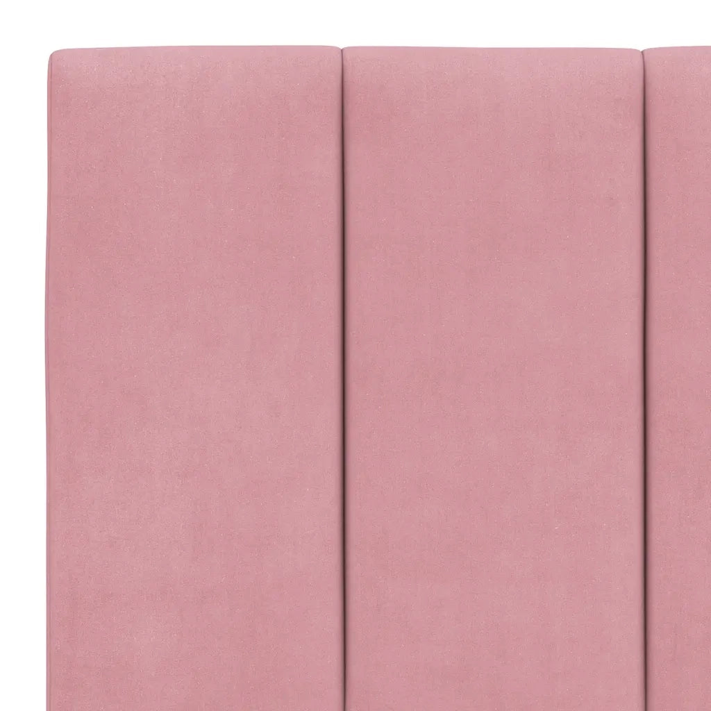 Letto con Materasso Rosa 160x200 cm in Velluto