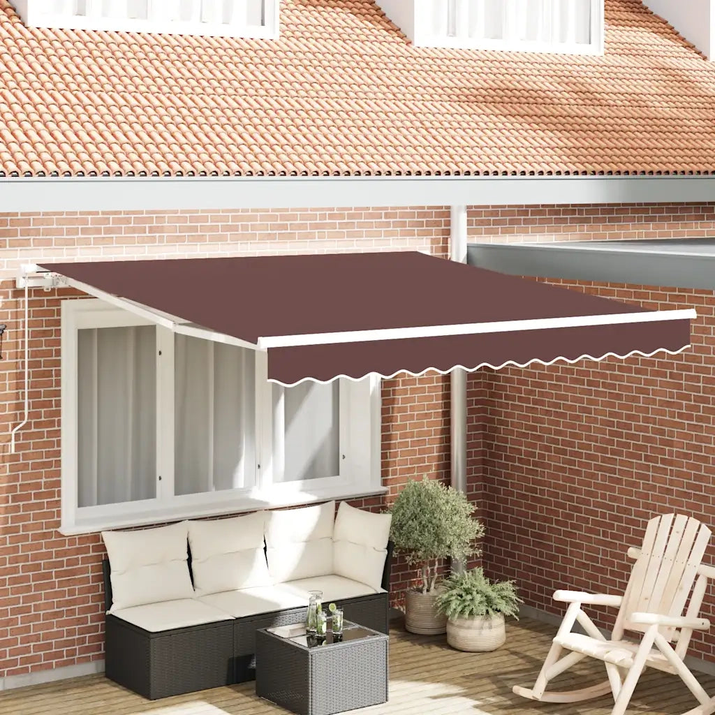 Tenda Sole Retrattile Manuale 300x250 cm Marrone 3215633