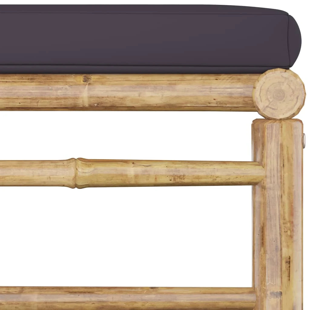 Set di mobili da giardino per esterni 6 pezzi con cuscini in bambù grigio scuro 02_0016784