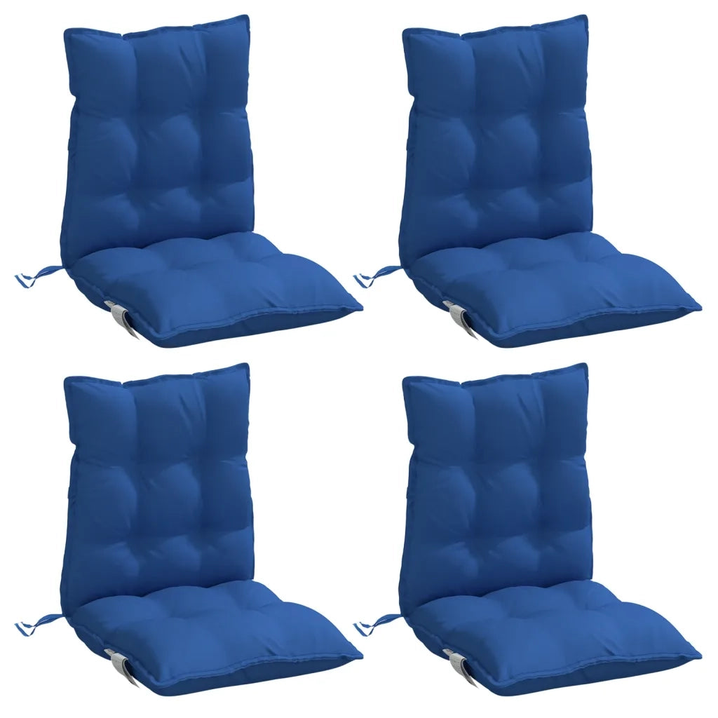 Cuscini Sedia con Schienale Basso 4 pz Blu Reale Tessuto Oxfordcod mxl 90931