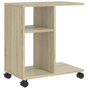 Tavolino | Tavolo laterale con Ruote Rovere Sonoma 50x30x55 cm Legno Multistrato