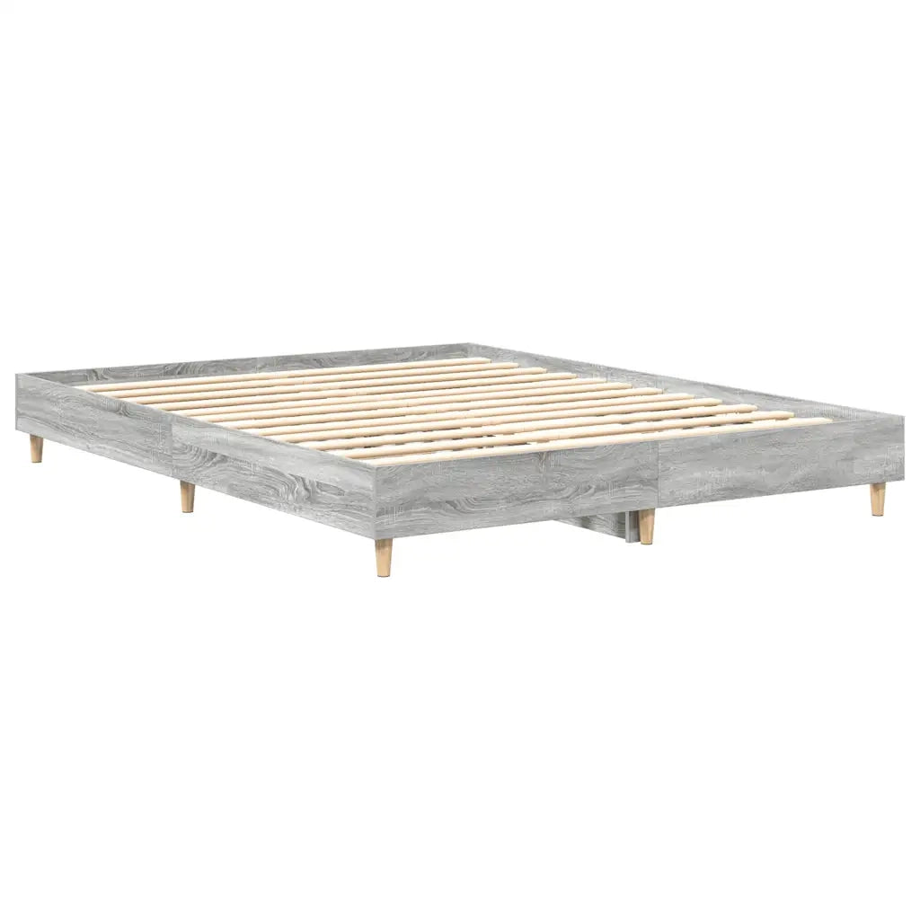 Giroletto senza Materasso-Struttura Letto Grigio Sonoma 150x200 cm Truciolato