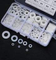 650 pezzi di Anelli in Nylon, Anelli di Carrozzeria in Plastica Piana, Anelli di Chiusura a Distanza a Sezione Circolare, Pacchetti per Viti di Isolamento - Bianco, M2/M2,5/M3/M4/M5/M6/M8/M10