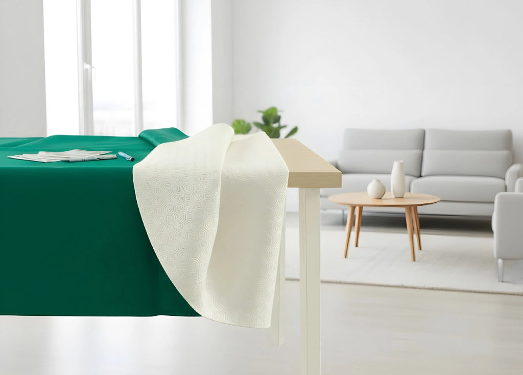 Mollettone Copritavolo Gommato Antiscivolo Protezione Tavolo Colore Verde - 140x210 - Verde