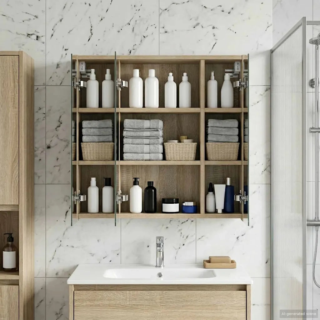 Mobiletto per specchio da bagno Rovere Sonoma