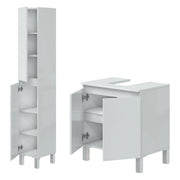 Vignolo, set Mobili Bagno 5 Ripiani, Bianco Lucido