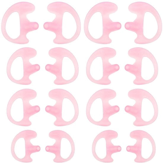 Orecchini di gomma in silicone - Isolamento acustico - Rosa - Sostituzione per kit audio Coil Tube - Adatto per entrambi i lati - 8 paia