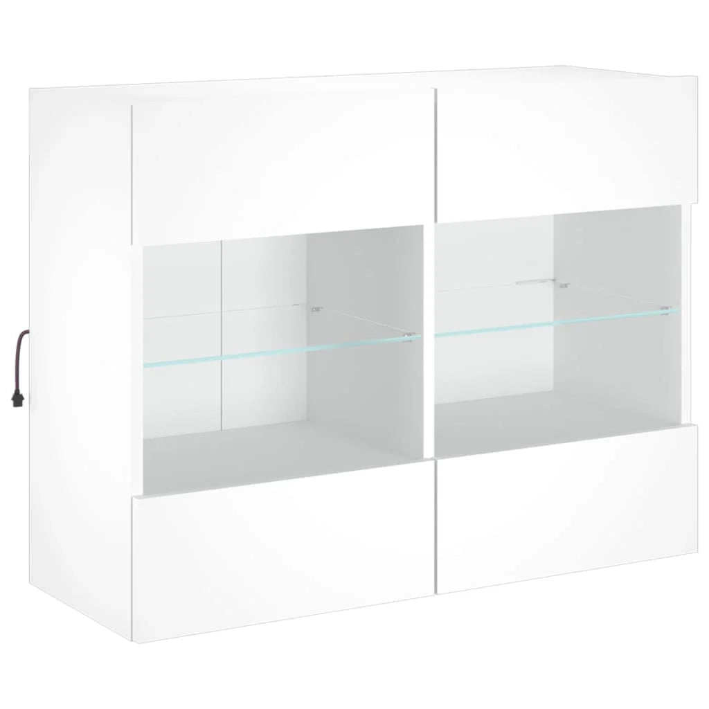 Mobile TV multimediale mensola TV credenza mobile TV parete attrezzata per sala da pranzo soggiorno camera da letto con luci LED 78,5 x 30 x 60,5 cm bianco 02_0027907