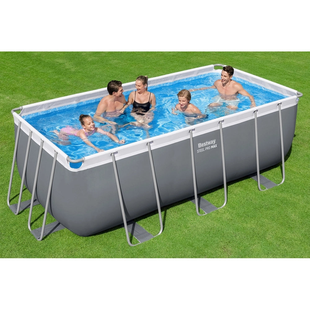 Trade Shop - Piscina Rettangolare Steel Pro Max Con Struttura Acciaio Pompa Filtro 412x201x122cm 56456 -