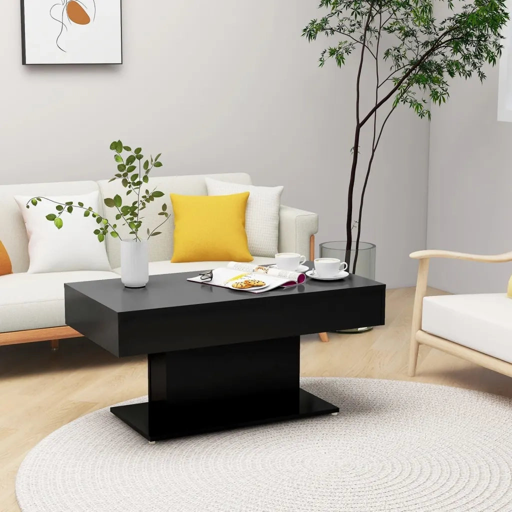 Tavolino da Salotto Nero 96x50x45 cm in Legno Multistrato 806832