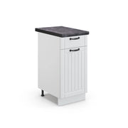 Mobiletto base per cucina Fame-Line Bianco rustico/Bianco 40 cm, PL Antracite Vicco