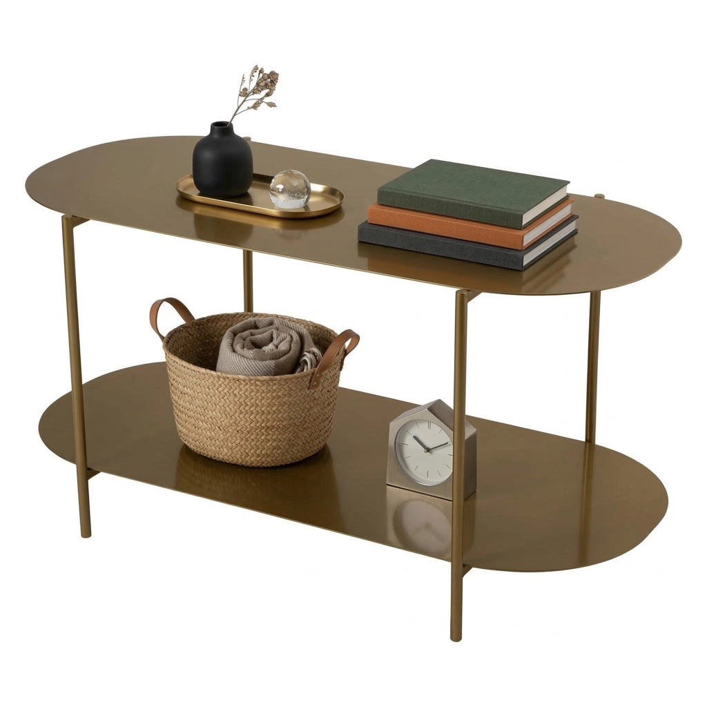 Verzate, Tavolino da Salotto un Vano, 100x45x51h cm oro