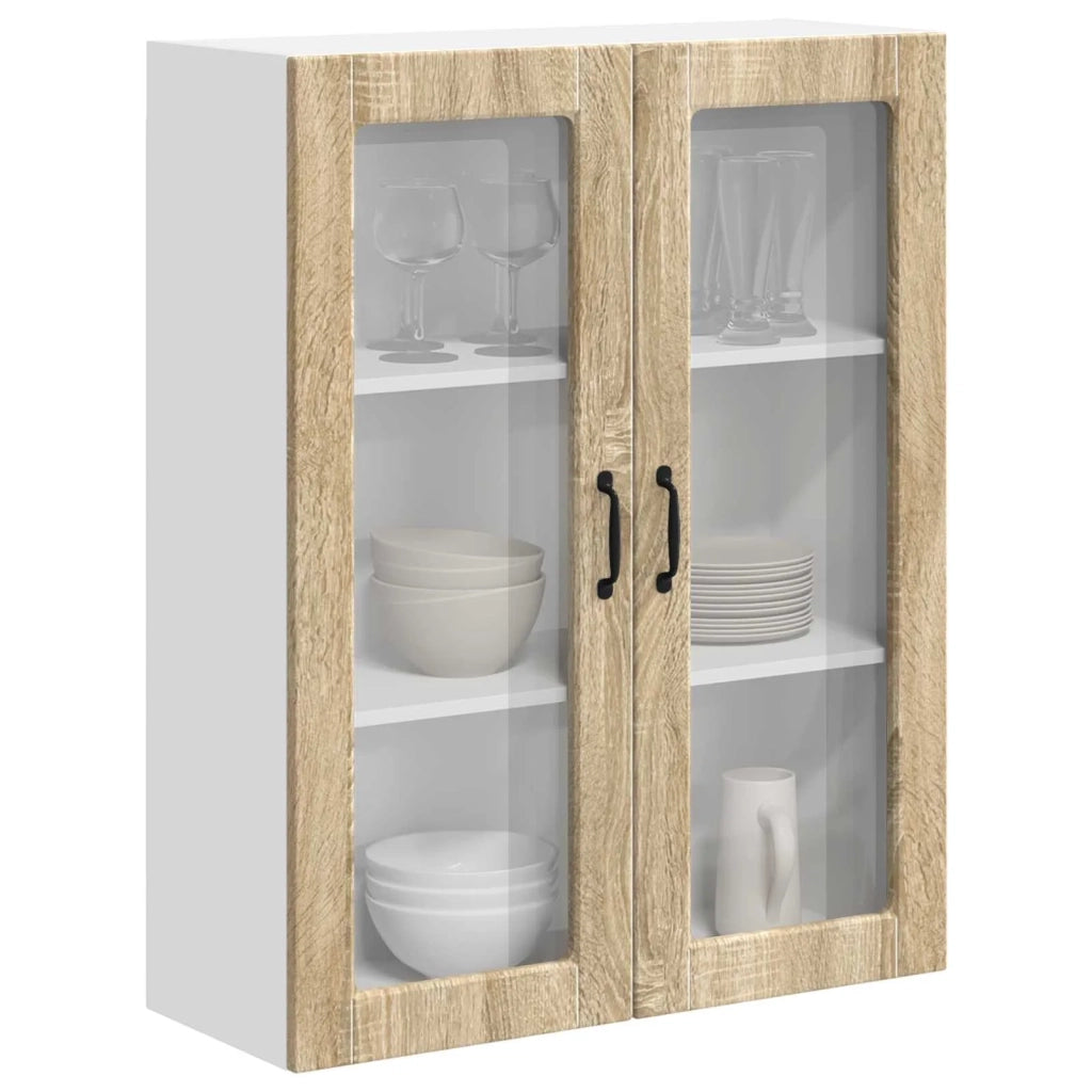 Mobile in vetro da parete LUCCA Rovere Sonoma 80 x 31 x 100 cm