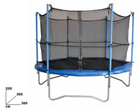 Trampolino Tappeto Elastico per Bambini Ø3,05m in Acciaio Blu e Nero