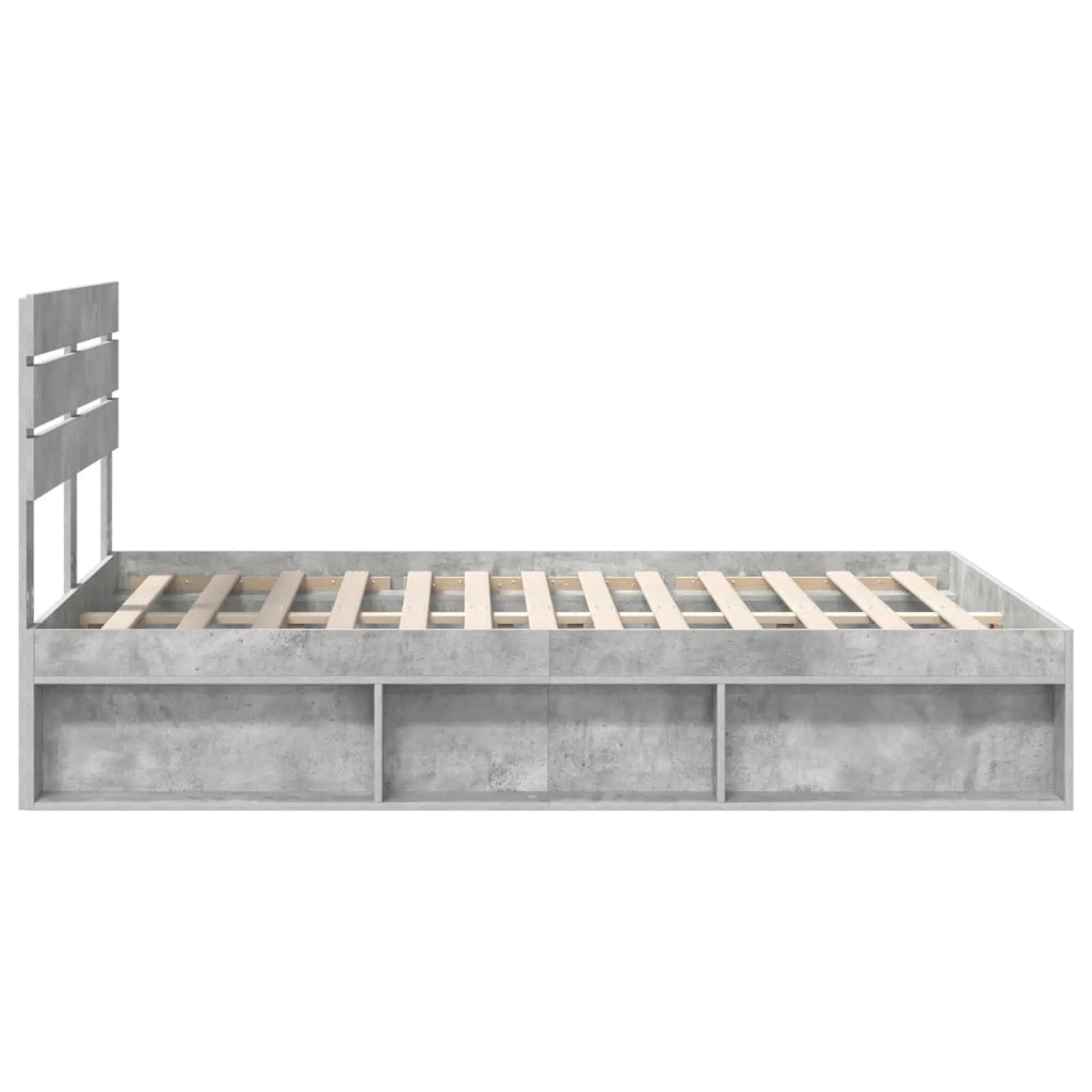 Struttura del letto Calcestruzzo 140 x 190 cm Pino massello 3411418