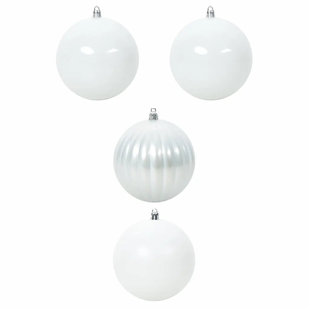 Set di Palline di Natale XXL 4 pcs Bianco Plastica
