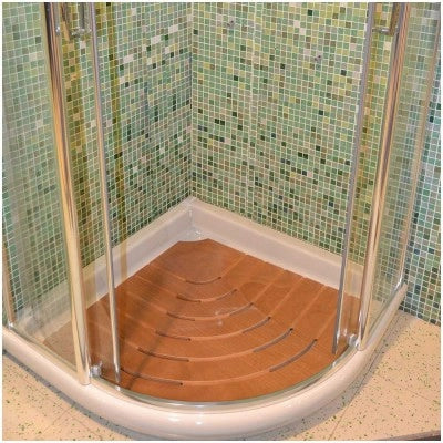 Pedana antiscivolo angolare 61x61 cm in legno marino ideale per piatto 80