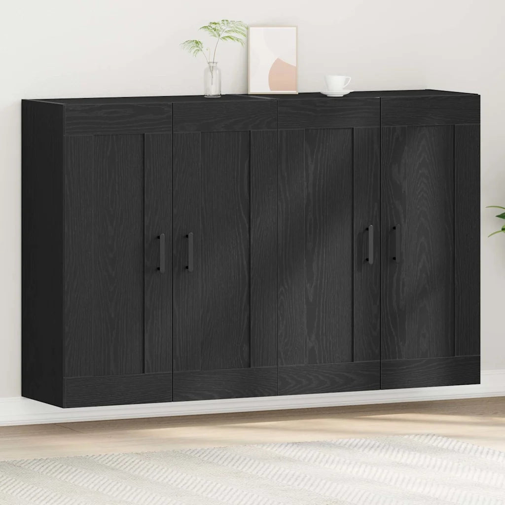 Mobile a muro 2 pcs Rovere Nero 69,5 x 34 x 90 cm 3333107