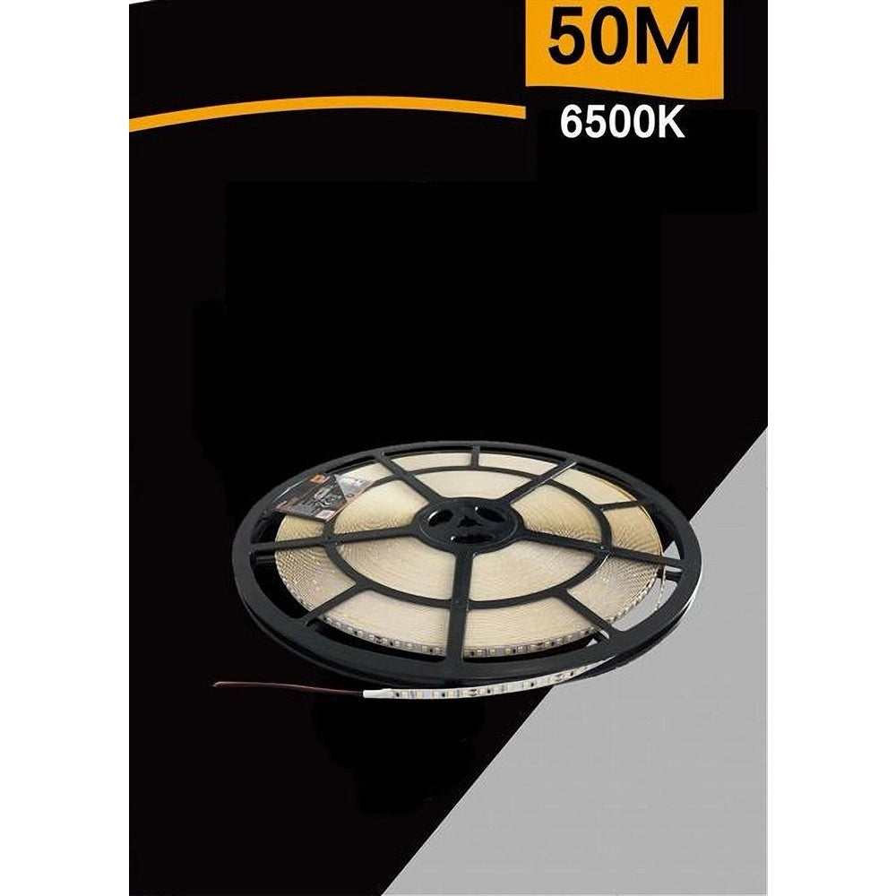 Trade Shop - Striscia Led Smd2835 Bobina 50 Metri 24v Ip20 Luce 6500k 3000k 4000k 50m-24v-120 -