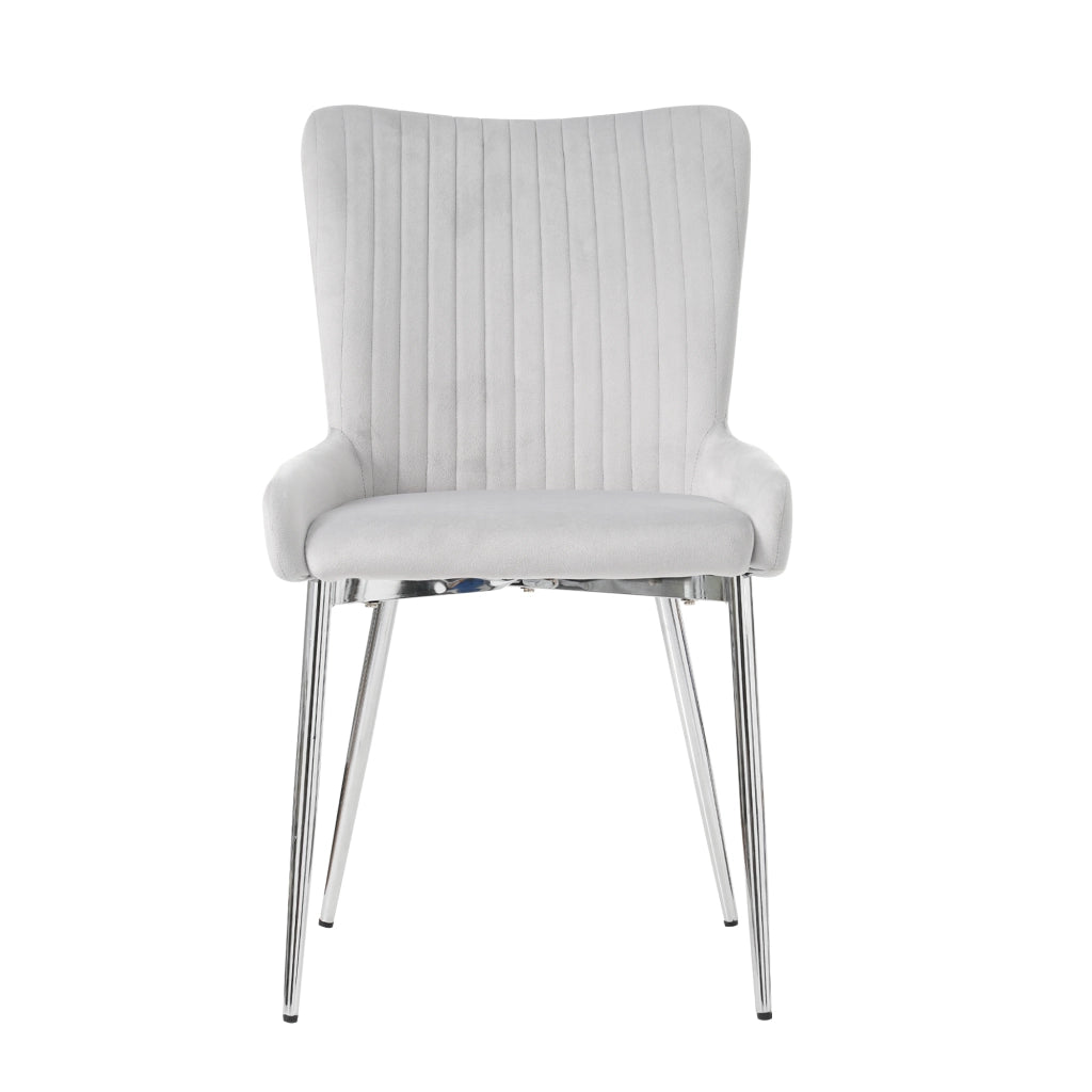 Sedia da Pranzo in Velluto con Gambe in Metallo ¨C MINIMAL ¨C Set 4 Pezzi, Grigio