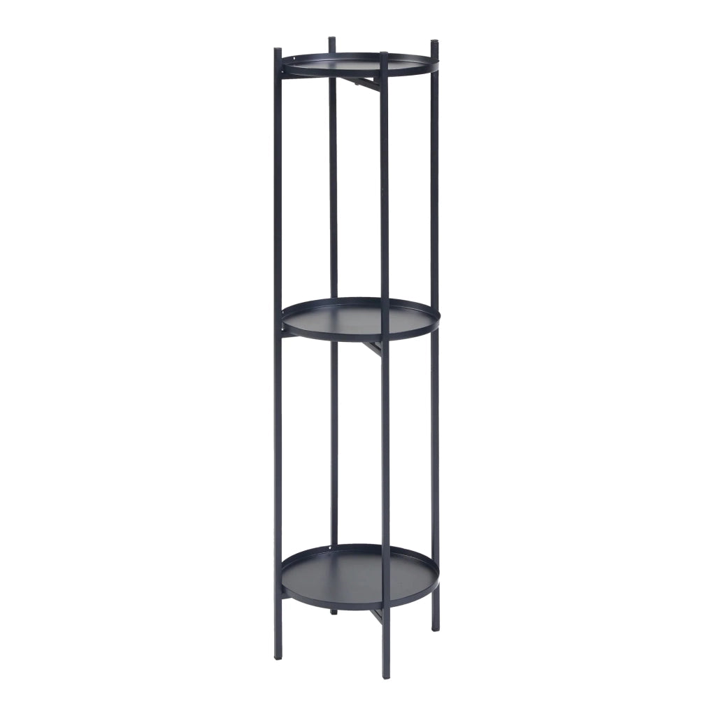 Supporto per piante a 3 livelli 94 x 25 cm metallo nero 03_0010714