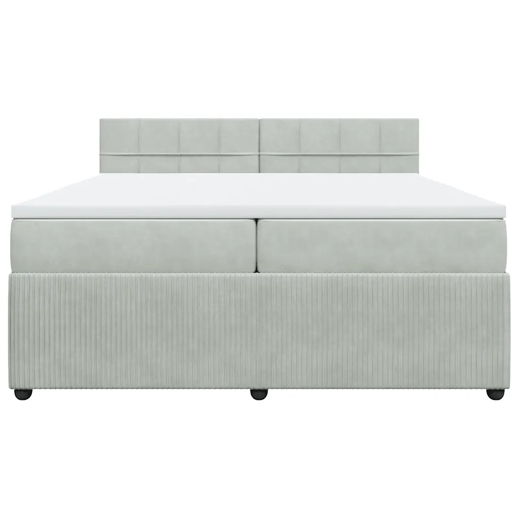 Giroletto a Molle con Materasso Grigio Chiaro 200x200cm Velluto 3287830