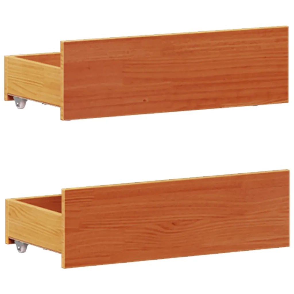 vidaXL Giroletto senza Materasso con Testata Marrone Cera 120x200 Pino