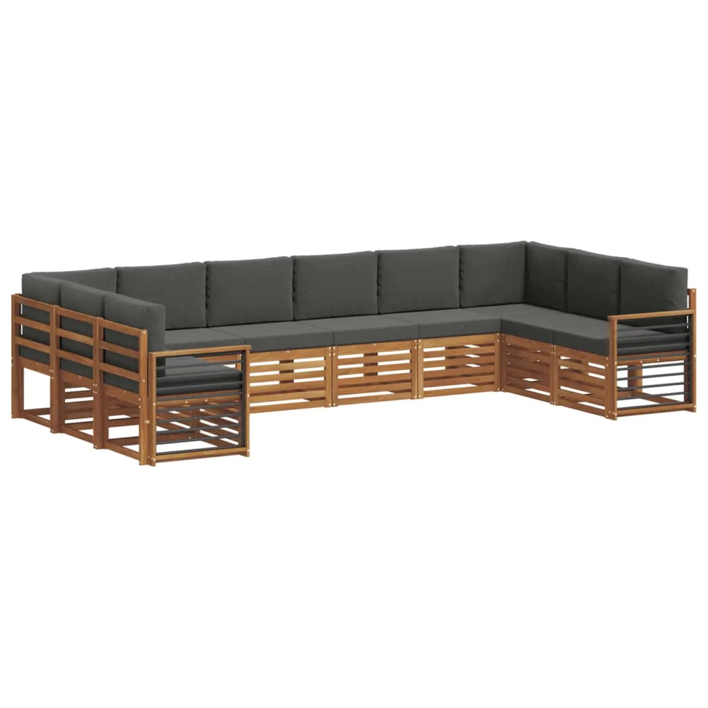 Set divano sezionale con cuscino 10 pcs Naturale e Antracite