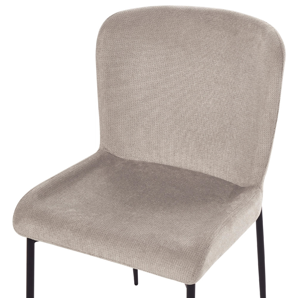 Set di 2 sedie da pranzo in tessuto poliestere con texture a maglia grigio talpa soggiorno e camera da letto