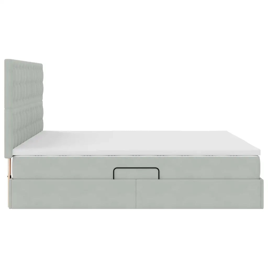 Letto con contenitore e materasso Grigio chiaro 160 x 200 cm 3372159
