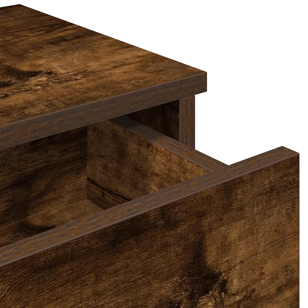Scaffale a Parete con Cassetti Fumo 100x37,5x19cm in Truciolato 859963
