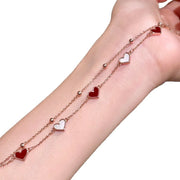 Bracciale a doppio strato con cuore in madreperla