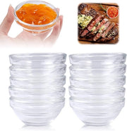 Set di Ciotole in Vetro per Salse e Dips 10 pezzi - 7,5 cm - Preparazione Dessert - Ciotole in Vetro Transparenti