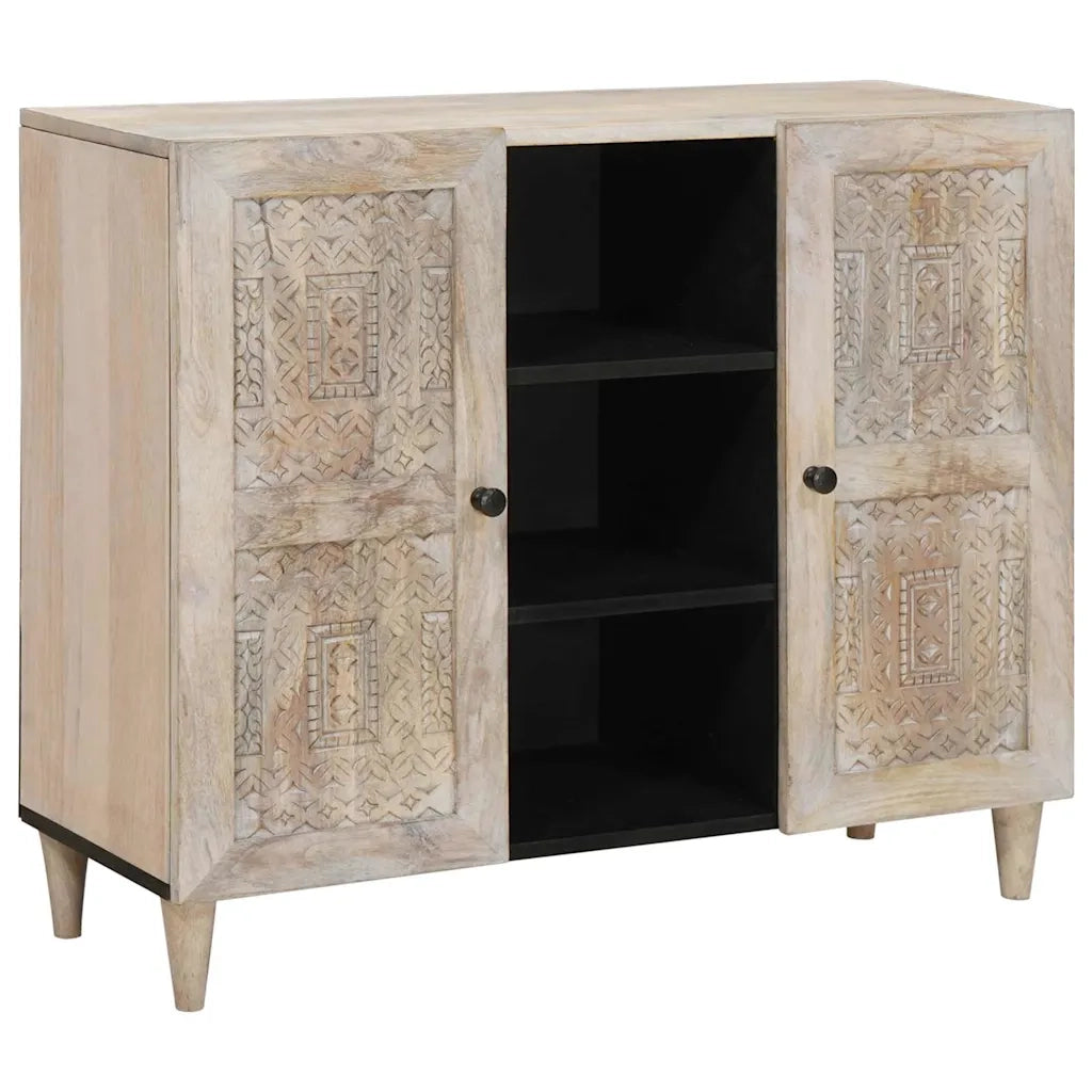 Credenza | Madia | Buffet da pranzo | Armadio da pranzo Bianco Sbiancato 90 x 33 x 75 cm
