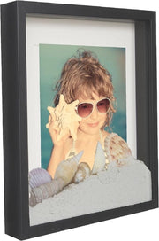 Scatola da Parete 3D 30x40 cm - Fotoframmento nero con base per parete e tavolo per foto 20x35 cm
