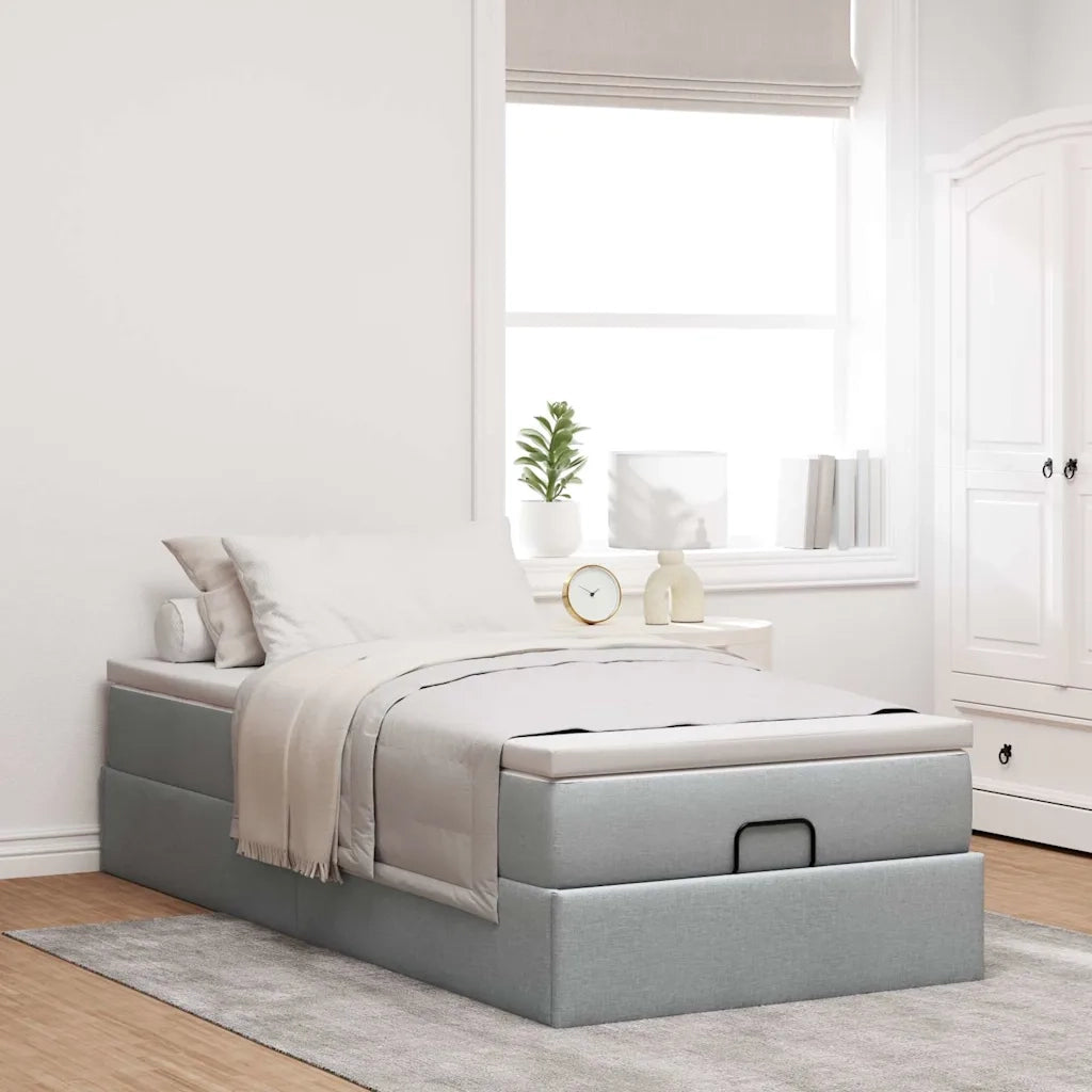 Struttura Letto Pouf con Materasso 100x200 cm in Tessuto 3311085