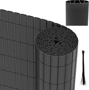 Schermo PVC per giardino 0,9x5m - protezione da vedute per balcone - per esterno giardino balcone - grigio 2pz
