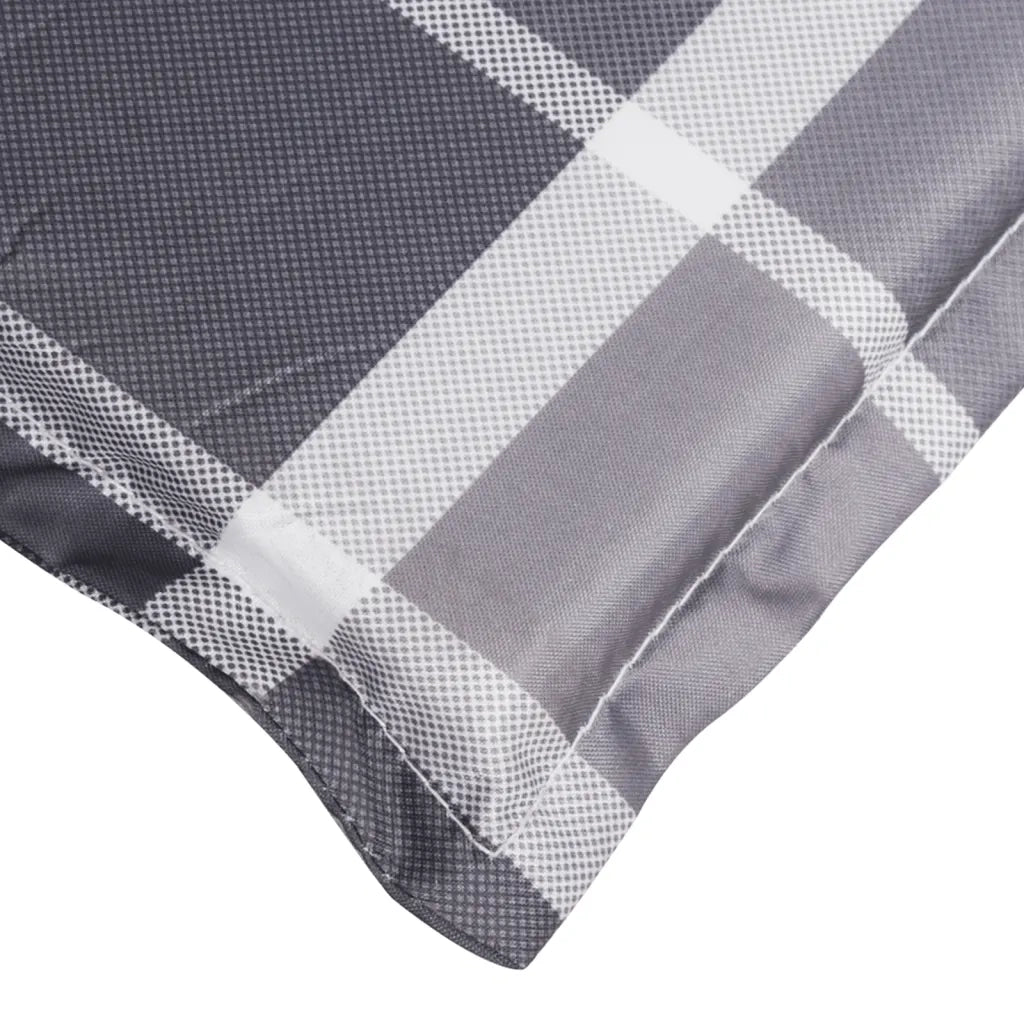 Cuscino per Lettino a Quadri Grigi 200x60x3 cm Tessuto Oxford 314217
