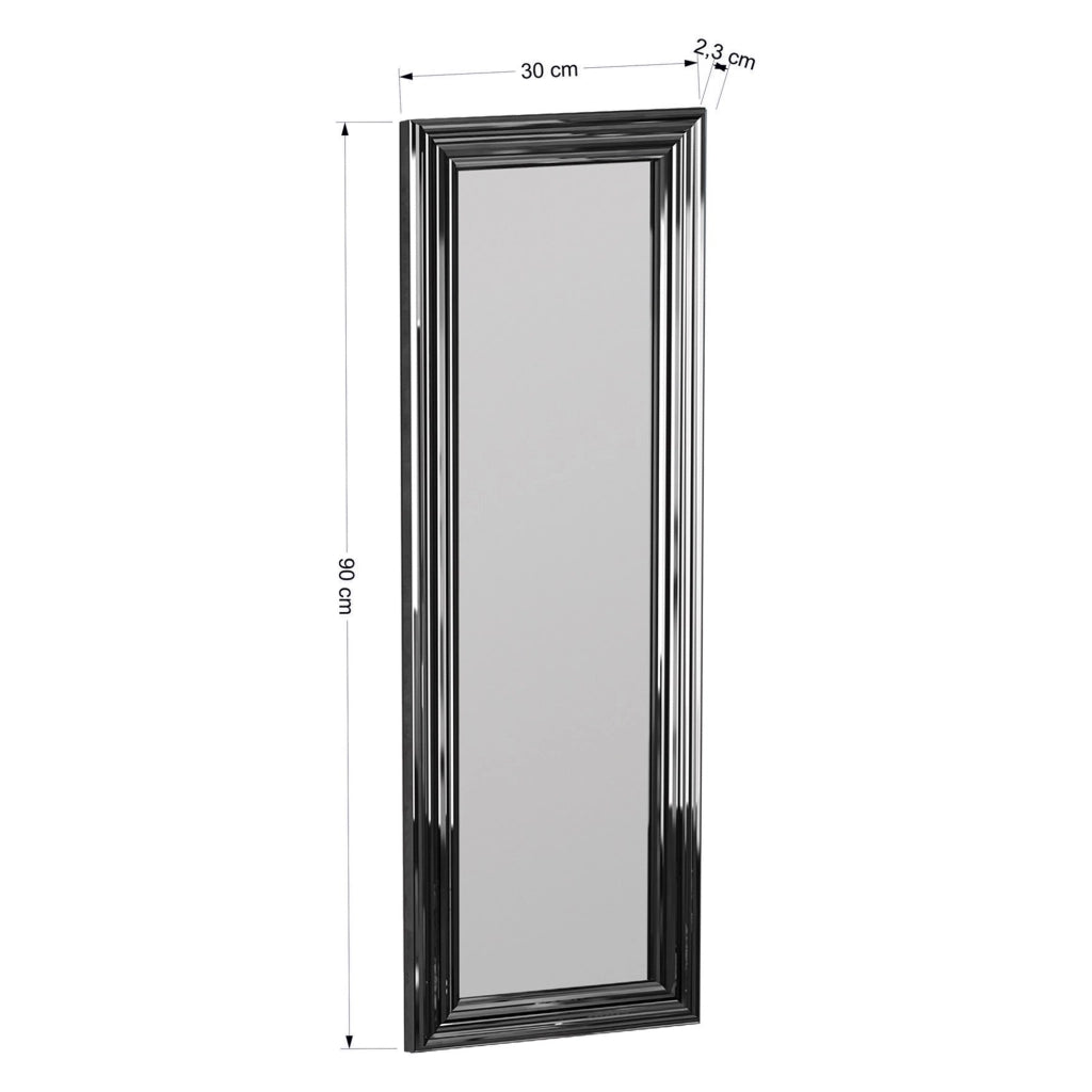 Croviana, Specchio Forma Rettangolare, 30x90h cm Argento