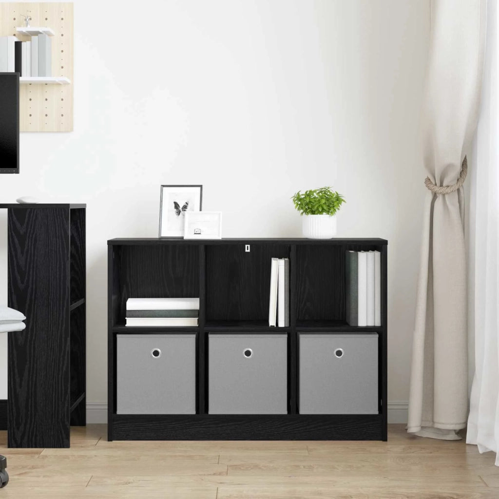 Credenza con cassetto Rovere Nero 88,5 x 27,5 x 63,5 cm