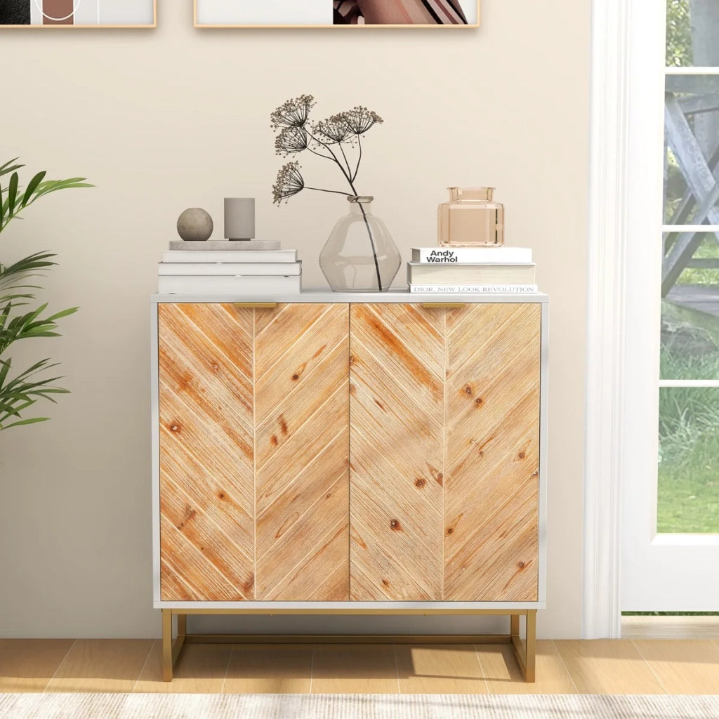 Modern Buffet Sideboard Cabinet Console Tablr with Storage-White
