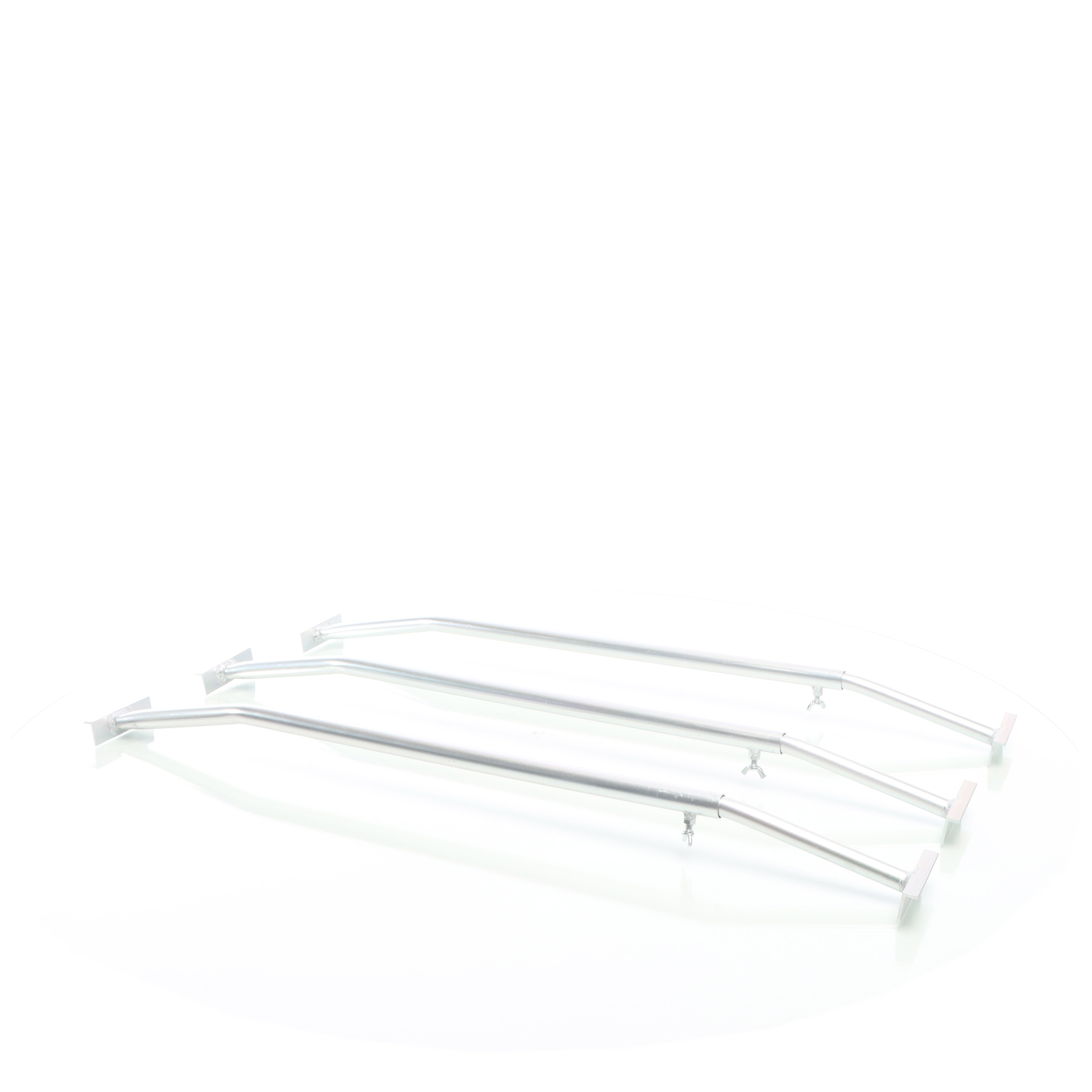 Staffe telo per rimorchi leggeri e carrelli appendice, 3 barre allungabili 100-145cm, in alluminio