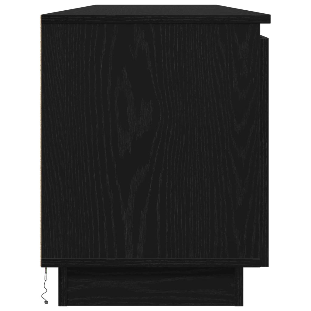 Mobile TV-Credenza per TV Rovere Nero 180 x 38 x 49 cm Legno multistrato