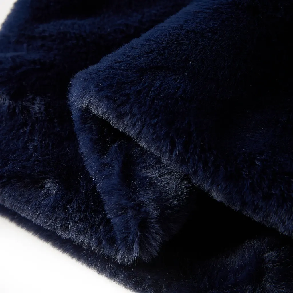 Cappotto per Bambini in Pelliccia Sintetica Blu Marino 116 13856