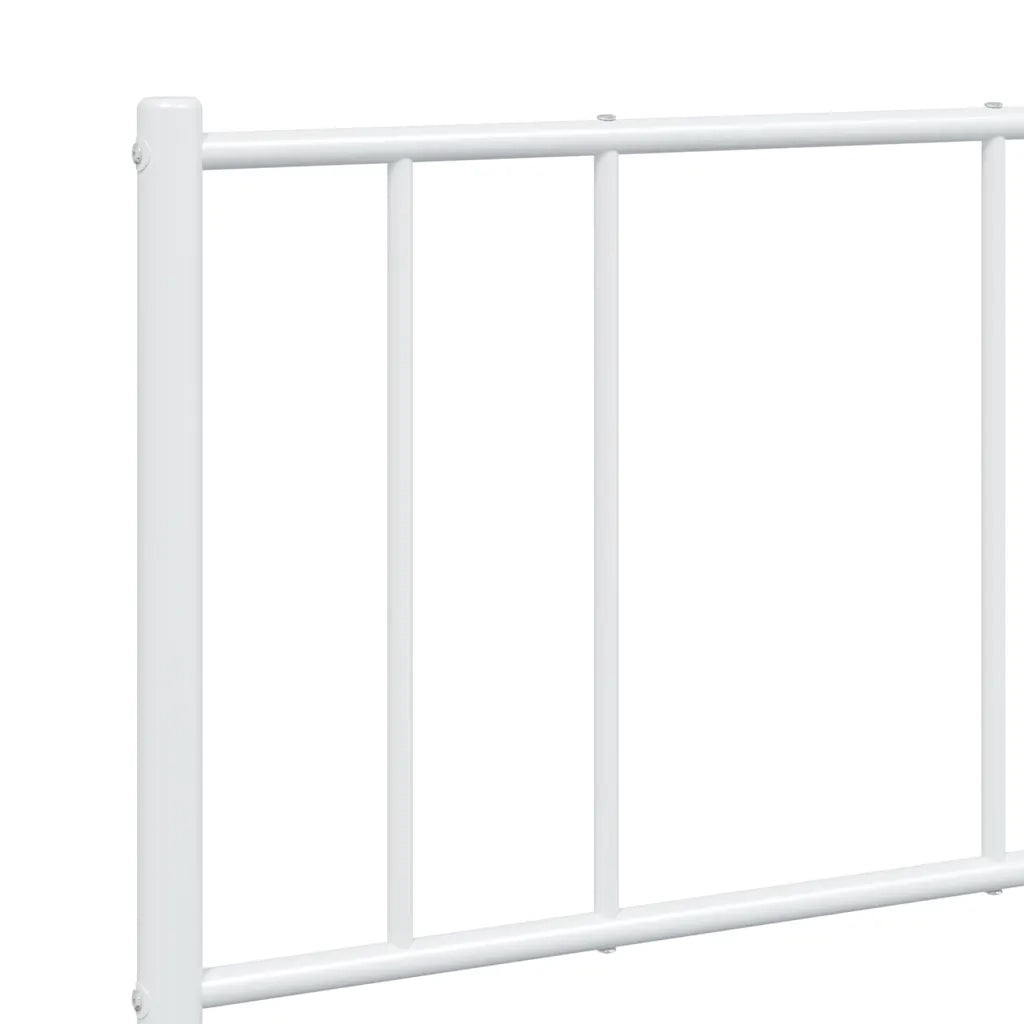 Giroletto con Testiera e Pediera-Struttura Letto Metallo Bianco 135x190 cm 766343