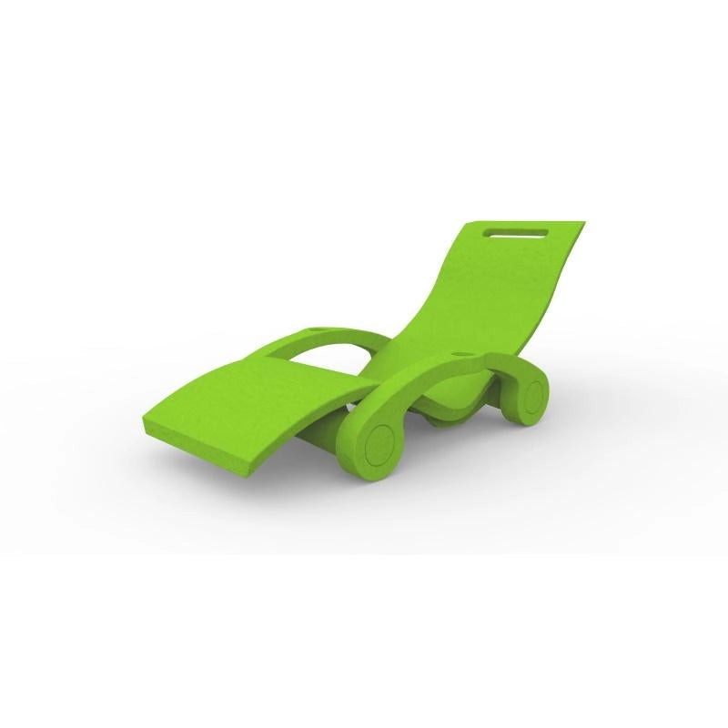 Sdraio Chaise Longe Lettino Galleggiante Da Esterno Prendisole In Polietilene Colore Verde Chiaro Cv-S130/6018